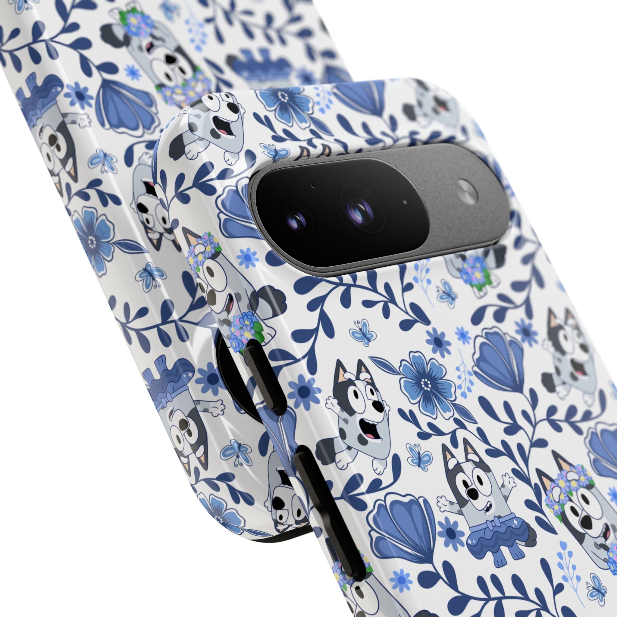 Cute Dog-Themed Phone Case, Floral Phone Cover, Gift for Dog Lovers, Pet Owner Accessories, Trendy Mobile Cases