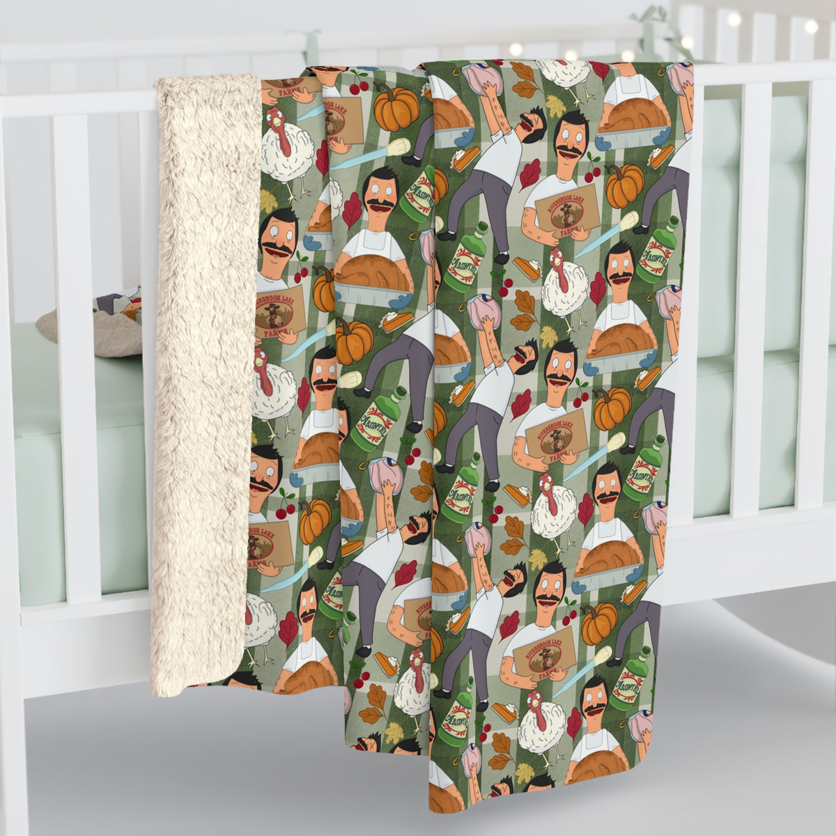 Plaid Thanksgiving Bob Sherpa Fleece Blanket