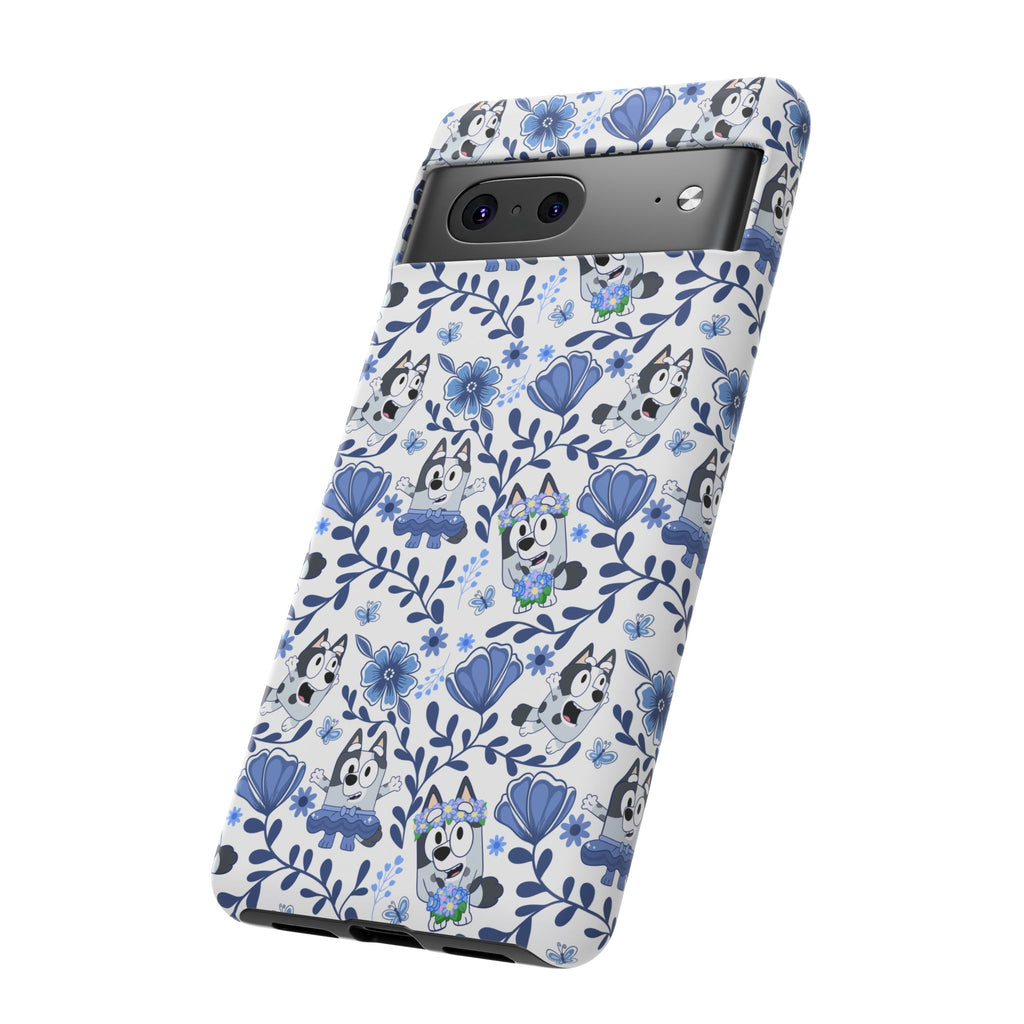 Cute Dog-Themed Phone Case, Floral Phone Cover, Gift for Dog Lovers, Pet Owner Accessories, Trendy Mobile Cases