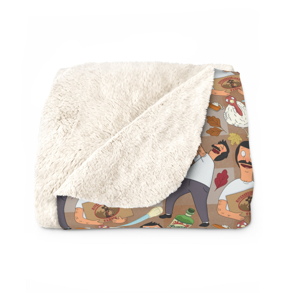 Gingham Thanksgiving Bob Sherpa Fleece Blanket