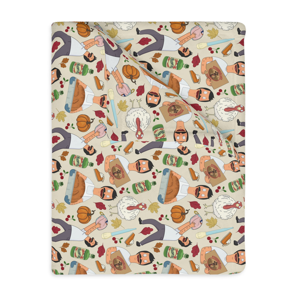 Original Thanksgiving Bob Velveteen Blanket (Double Side Print)