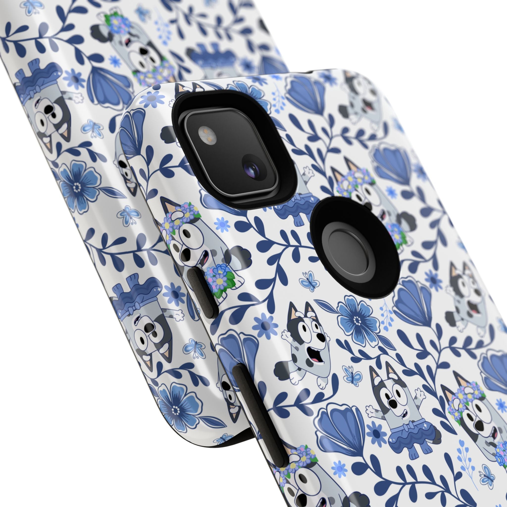 Cute Dog-Themed Phone Case, Floral Phone Cover, Gift for Dog Lovers, Pet Owner Accessories, Trendy Mobile Cases