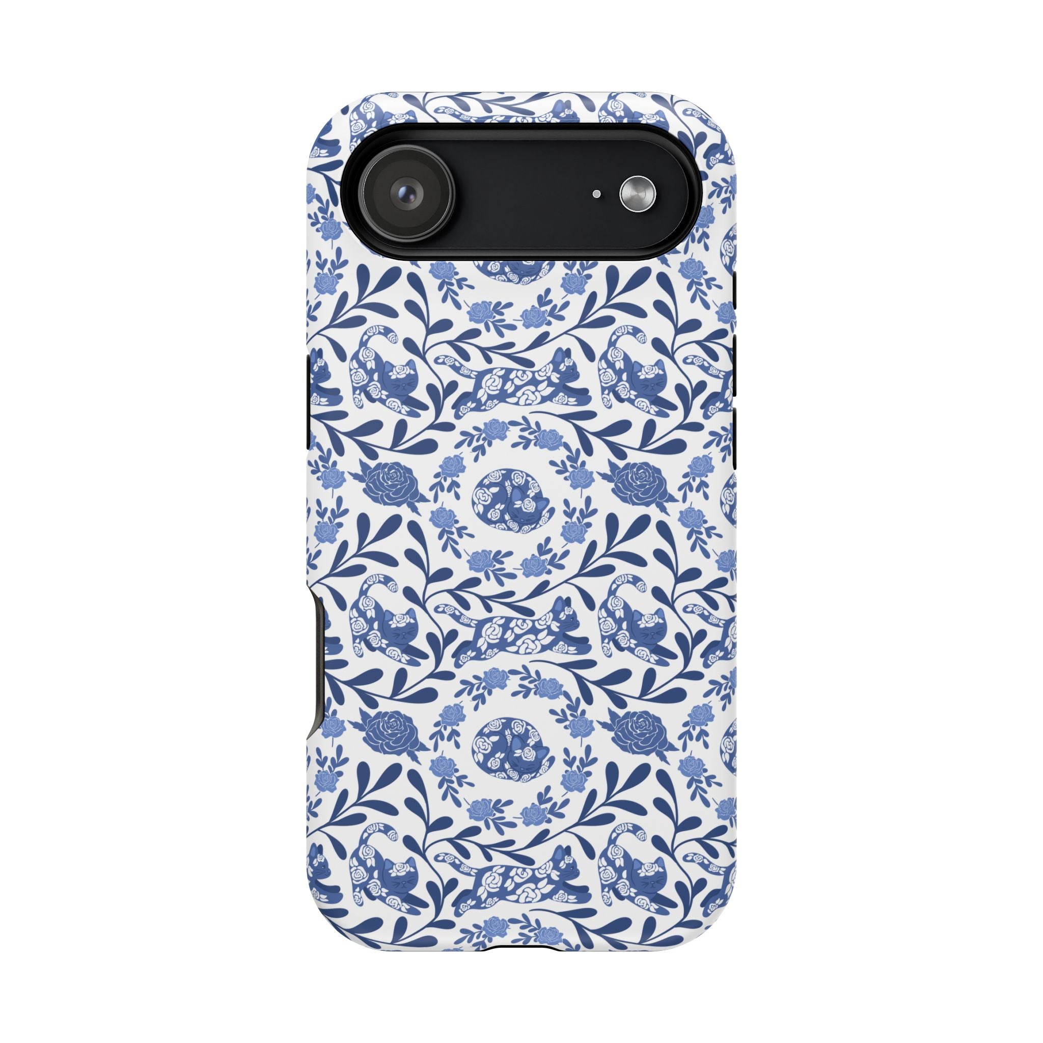 Floral Kitty Fine China iPhone Case  – Magnetic Impact-Resistant