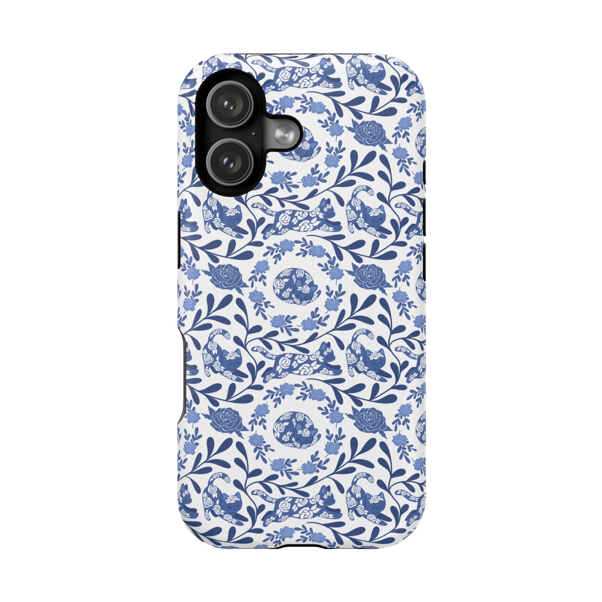 Floral Kitty Fine China iPhone Case  – Magnetic Impact-Resistant