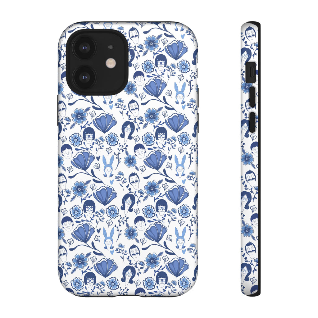 Bob's Burgers Inspired Blue Fine China Floral Tough Phone Case for iPhone, Google, and Samsung