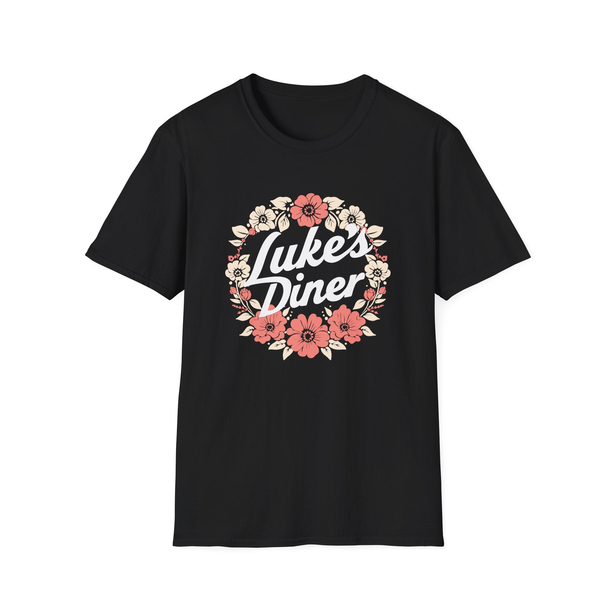 Floral Luke's Diner Inspired T-Shirt, Vintage Cafe Shirt, Gift for Friends, Unisex Casual Tee, Birthday Gift, Cozy Everyday Wear