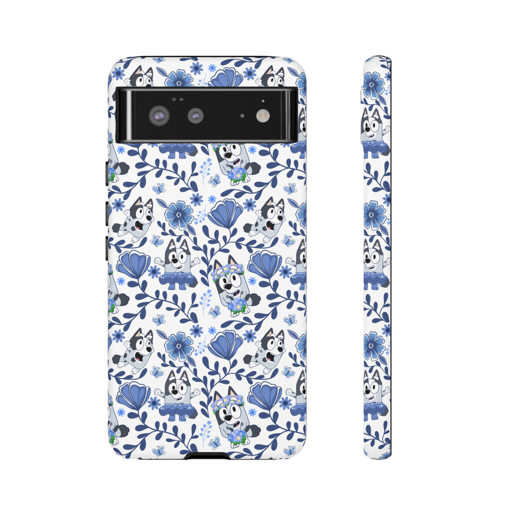 Cute Dog-Themed Phone Case, Floral Phone Cover, Gift for Dog Lovers, Pet Owner Accessories, Trendy Mobile Cases
