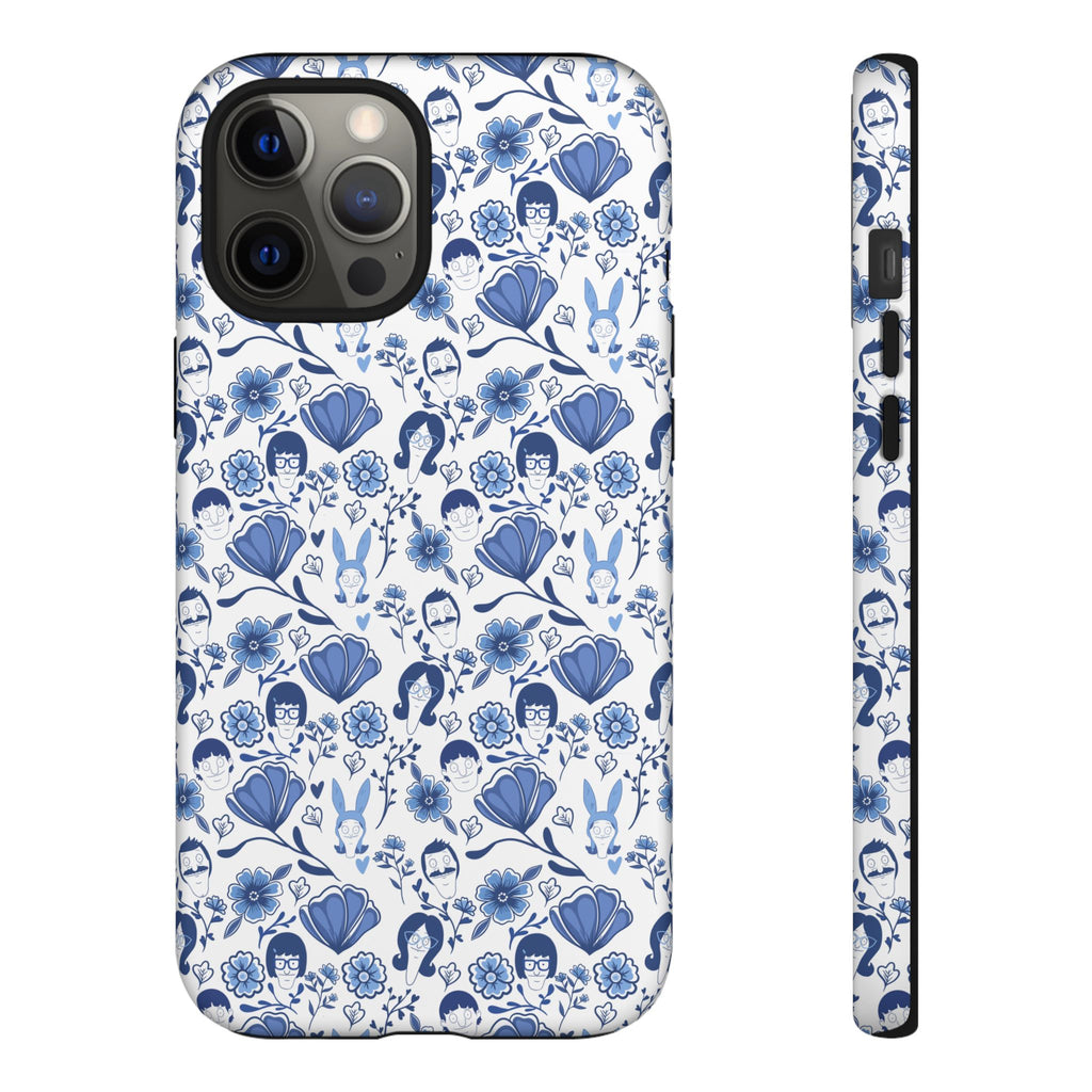 Bob's Burgers Inspired Blue Fine China Floral Tough Phone Case for iPhone, Google, and Samsung