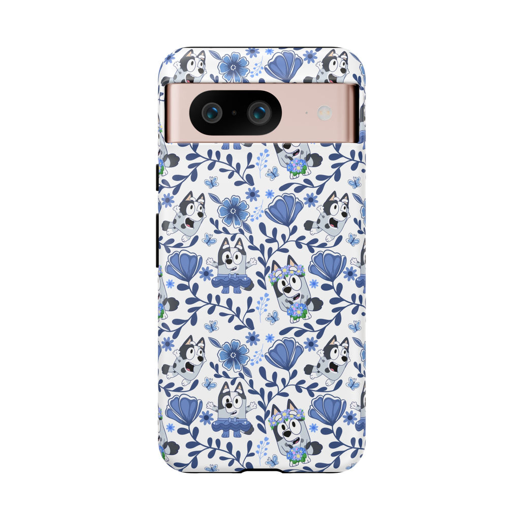 Cute Dog-Themed Phone Case, Floral Phone Cover, Gift for Dog Lovers, Pet Owner Accessories, Trendy Mobile Cases