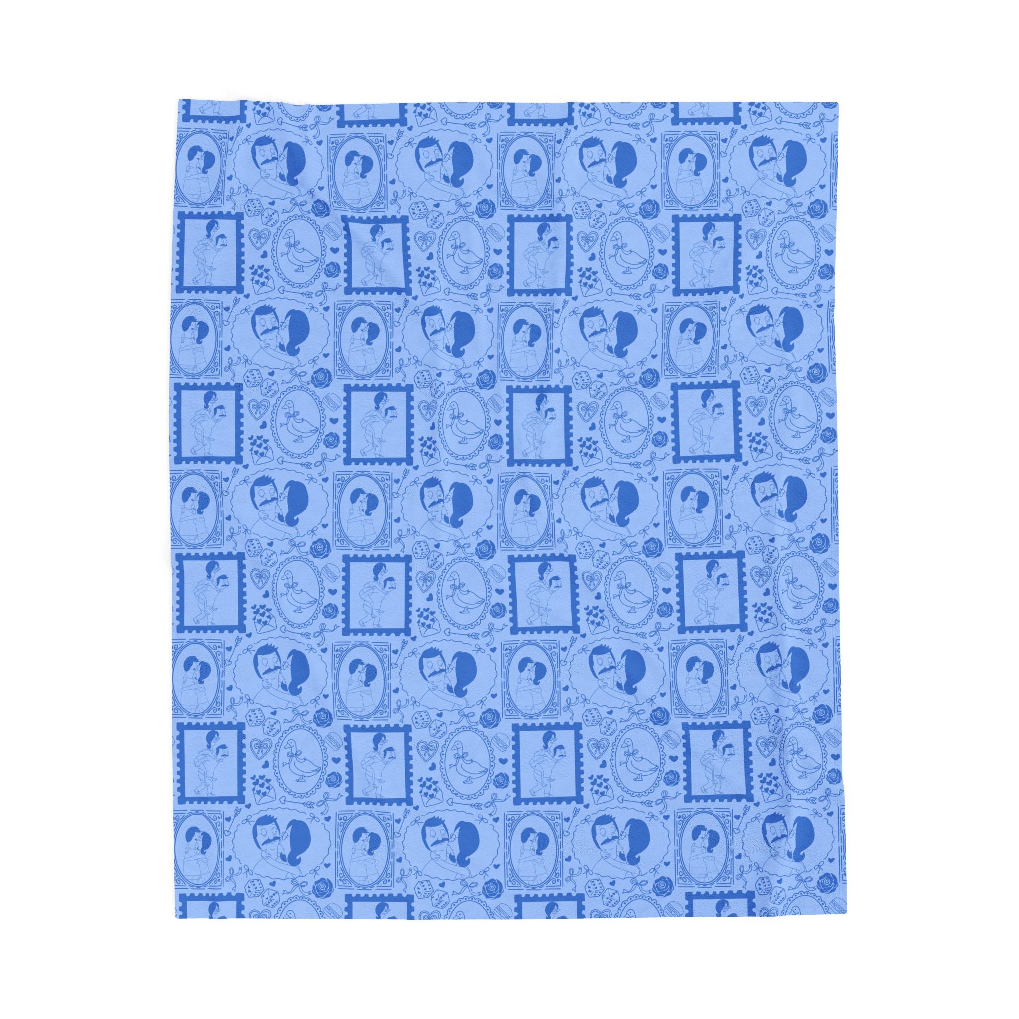 Bob's Burgers Inspired Valentine's Velveteen Plush Blanket-Blue