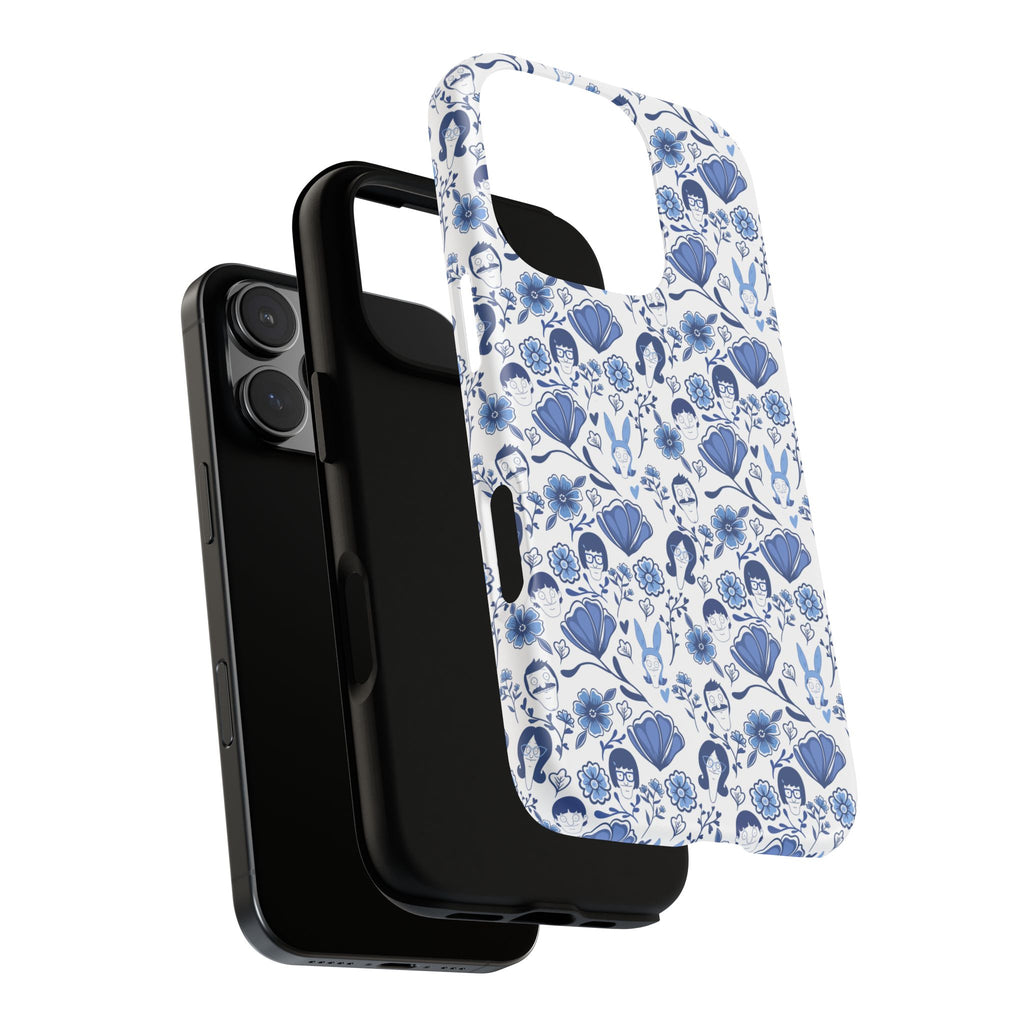 Bob's Burgers Inspired Blue Fine China Floral Tough Phone Case for iPhone, Google, and Samsung