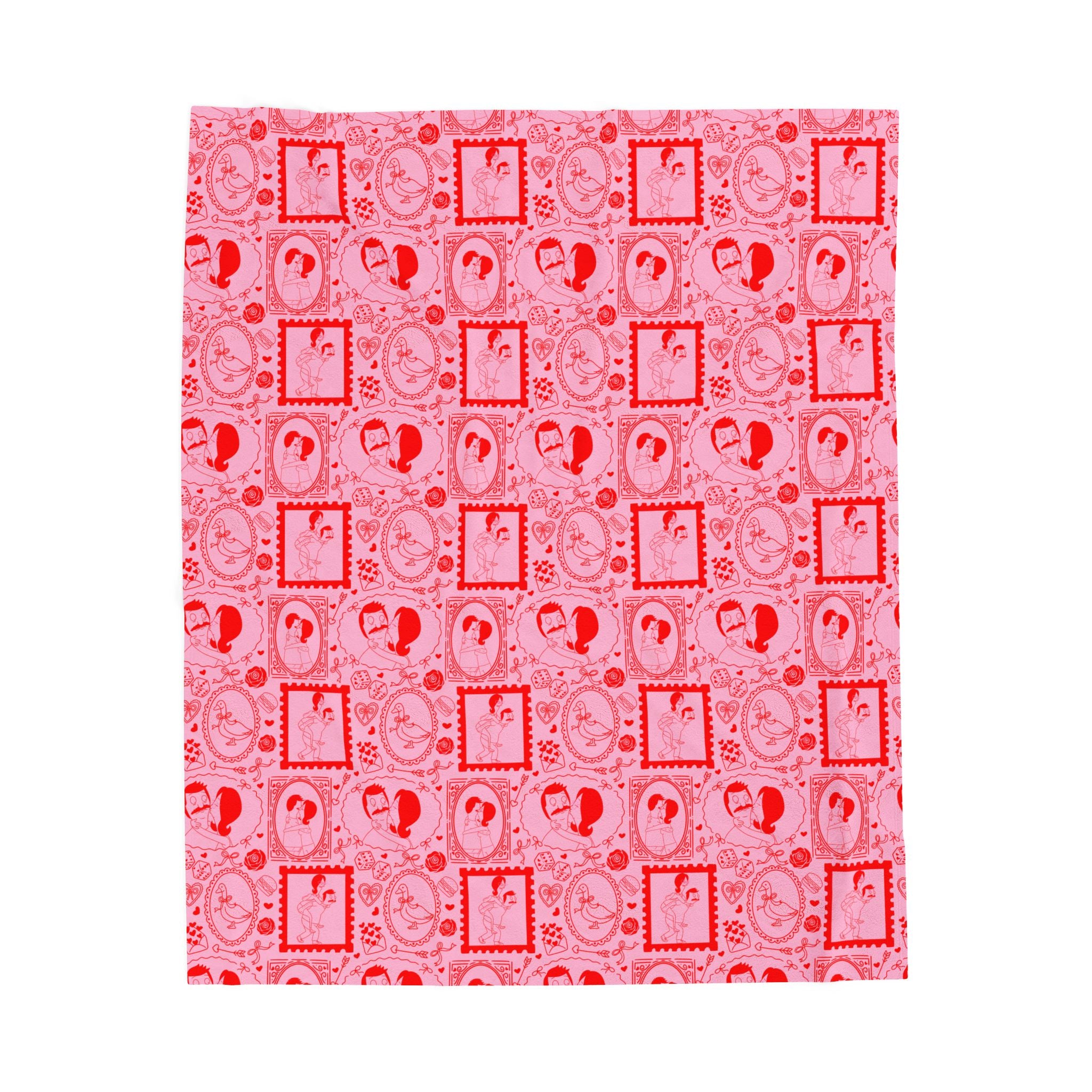 Copy of Bob's Burgers Inspired Valentine's Velveteen Plush Blanket-Pink
