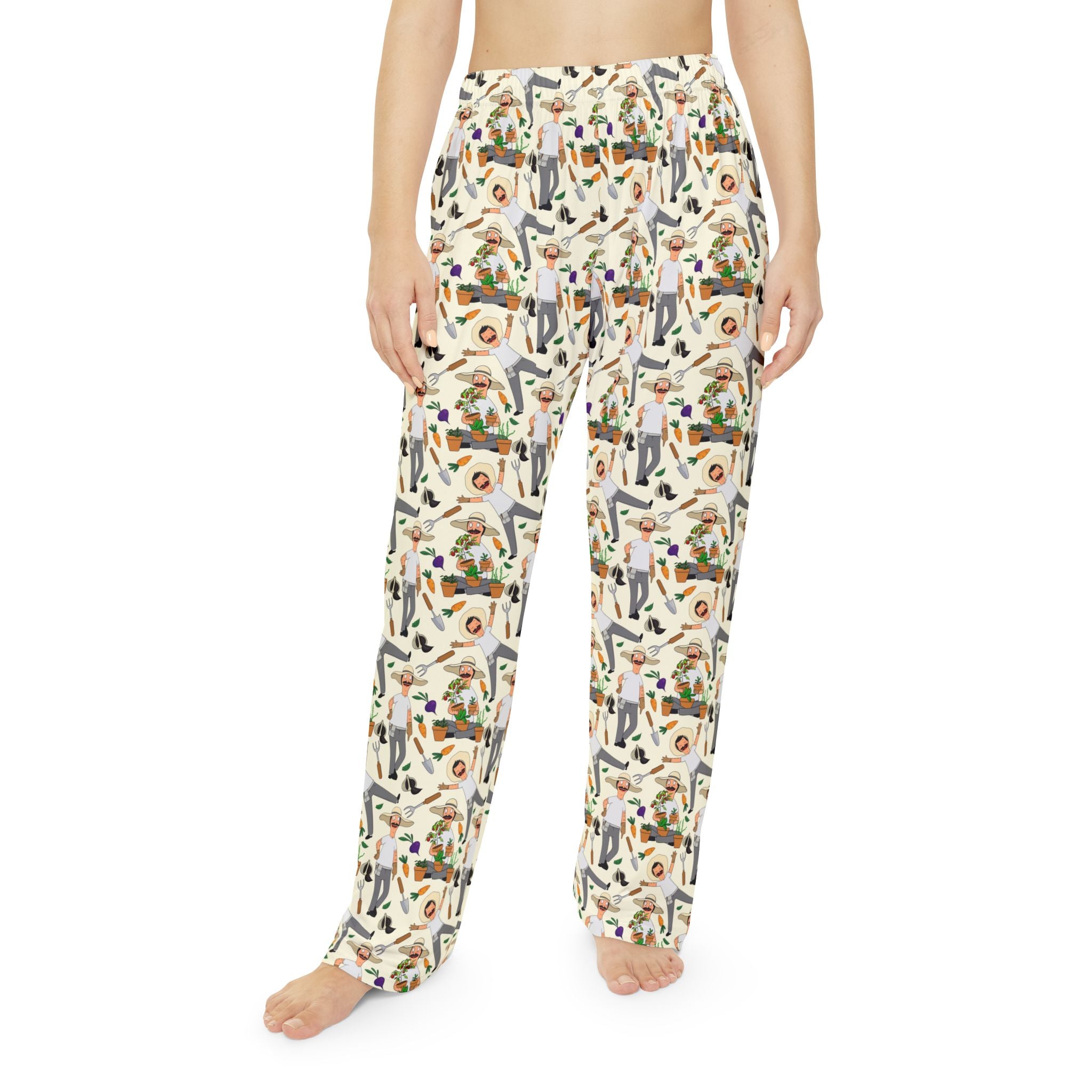 Women's Pajama Pants - Retro Self-Care & Coffee Pattern All-Over Print