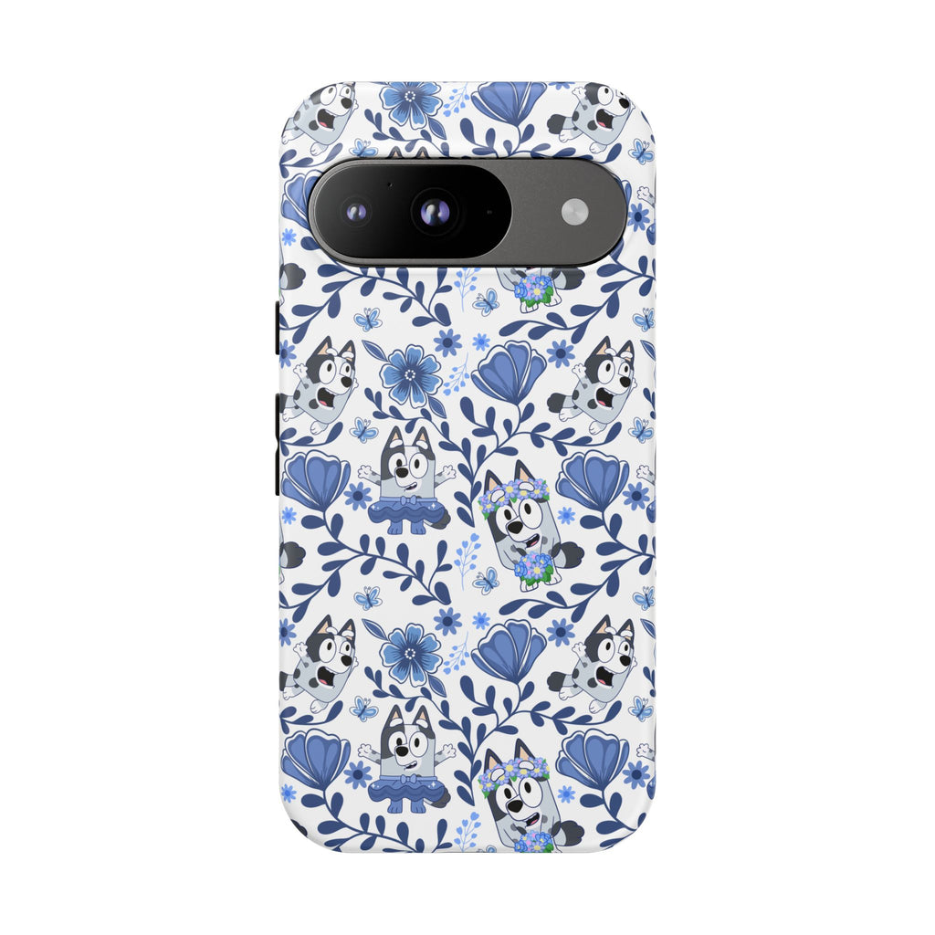 Cute Dog-Themed Phone Case, Floral Phone Cover, Gift for Dog Lovers, Pet Owner Accessories, Trendy Mobile Cases
