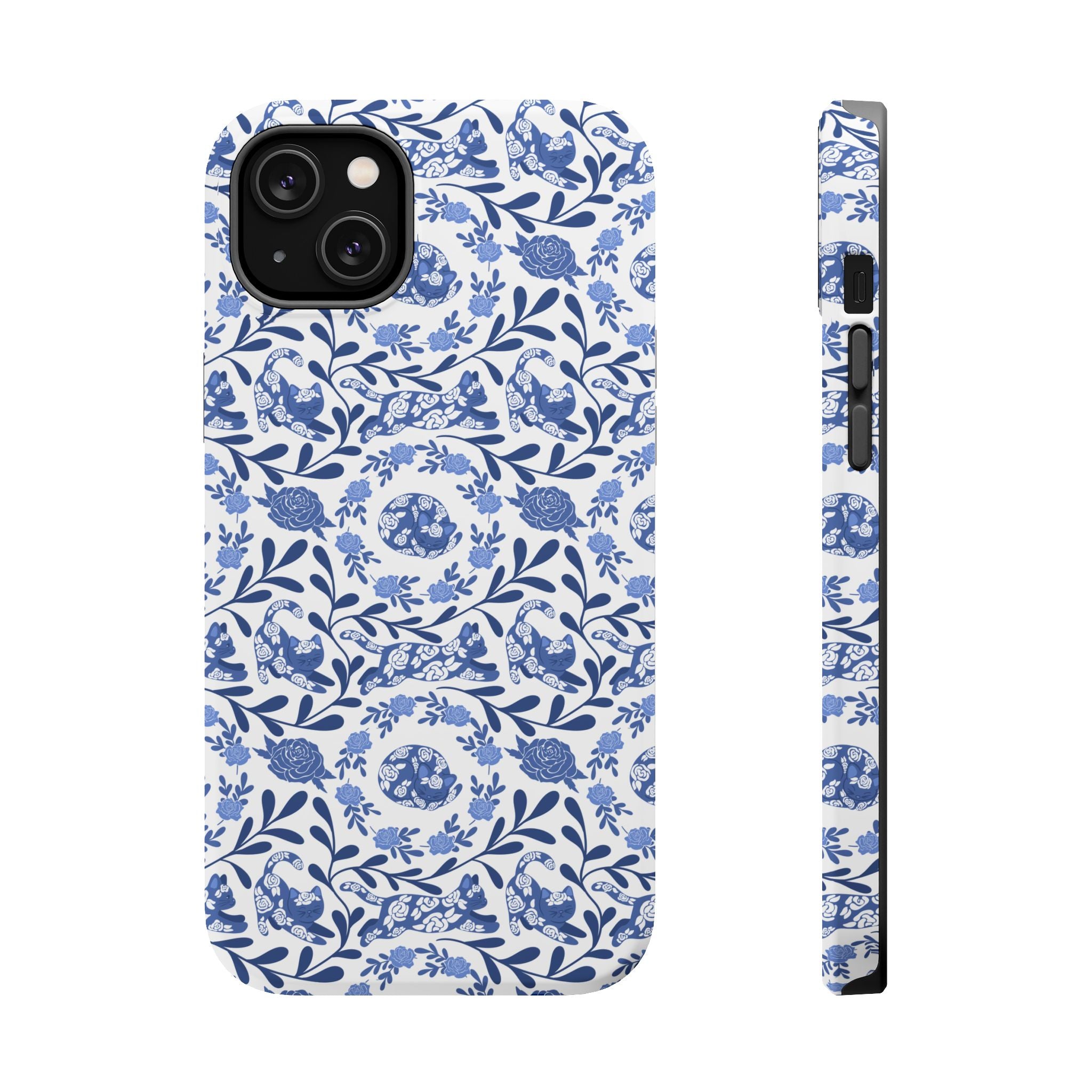 Floral Kitty Fine China iPhone Case  – Magnetic Impact-Resistant