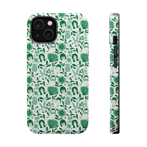 Belcher's Fine China iPhone Case V1 Green – Magnetic Impact-Resistant