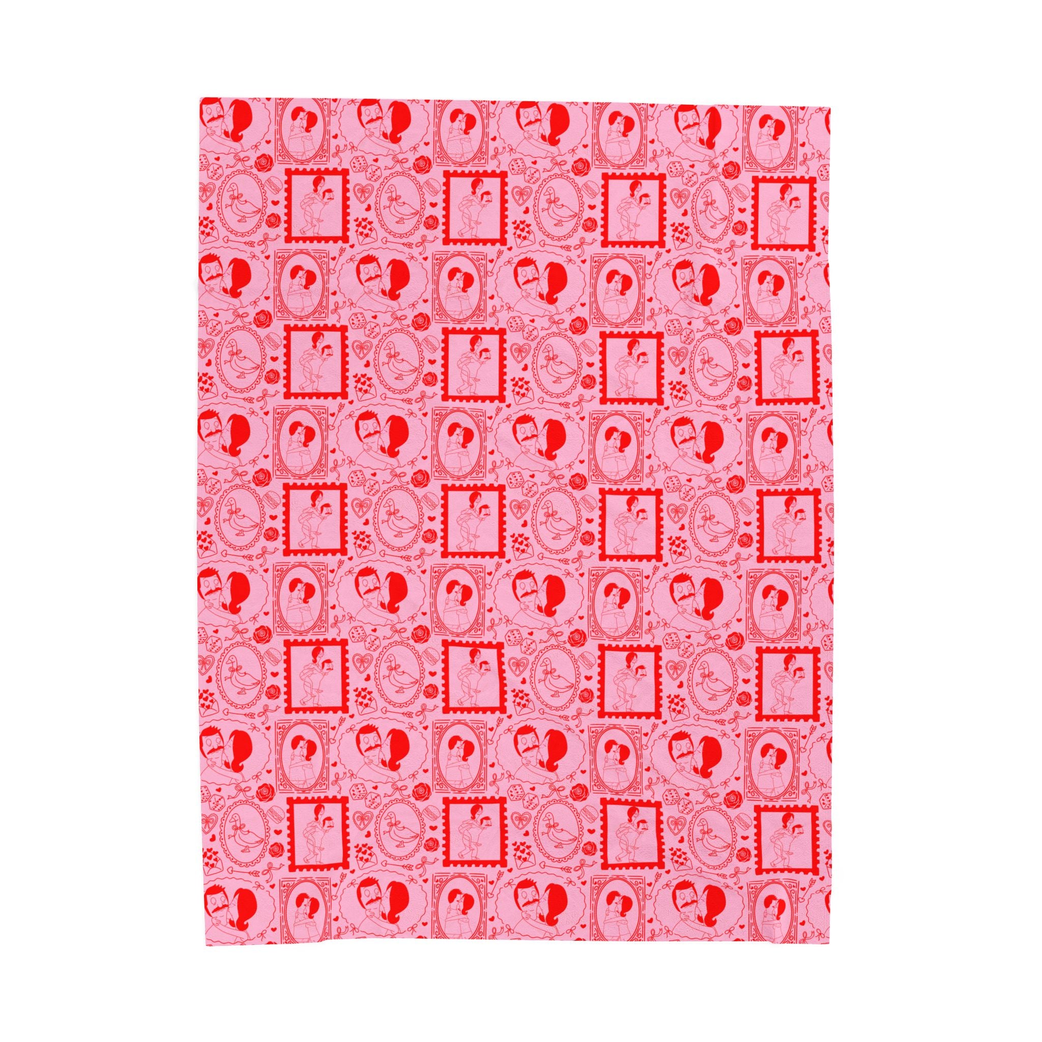 Copy of Bob's Burgers Inspired Valentine's Velveteen Plush Blanket-Pink