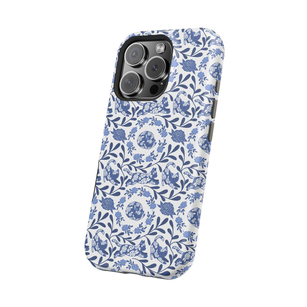 Floral Kitty Fine China iPhone Case  – Magnetic Impact-Resistant