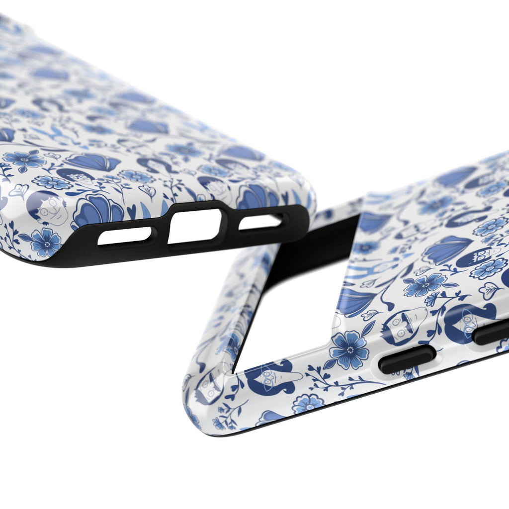 Bob's Burgers Inspired Blue Fine China Floral Tough Phone Case for iPhone, Google, and Samsung