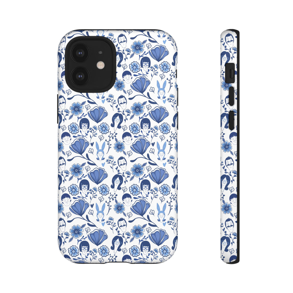 Bob's Burgers Inspired Blue Fine China Floral Tough Phone Case for iPhone, Google, and Samsung