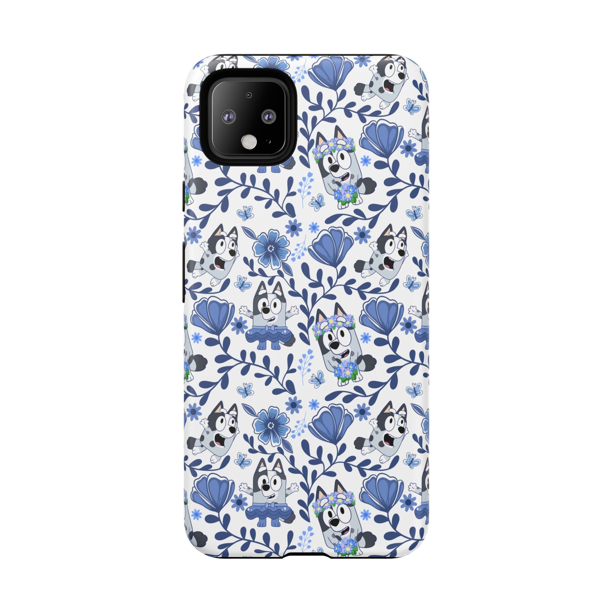 Cute Dog-Themed Phone Case, Floral Phone Cover, Gift for Dog Lovers, Pet Owner Accessories, Trendy Mobile Cases