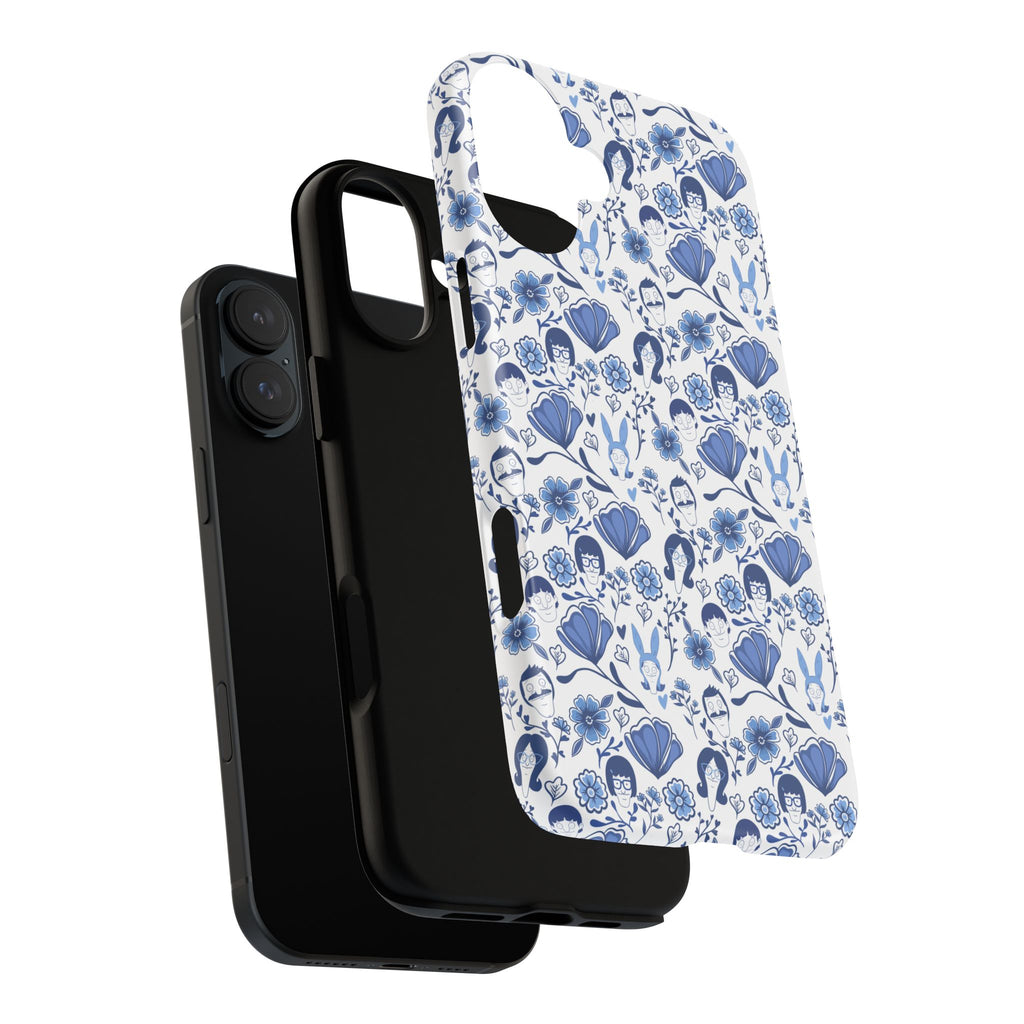 Bob's Burgers Inspired Blue Fine China Floral Tough Phone Case for iPhone, Google, and Samsung