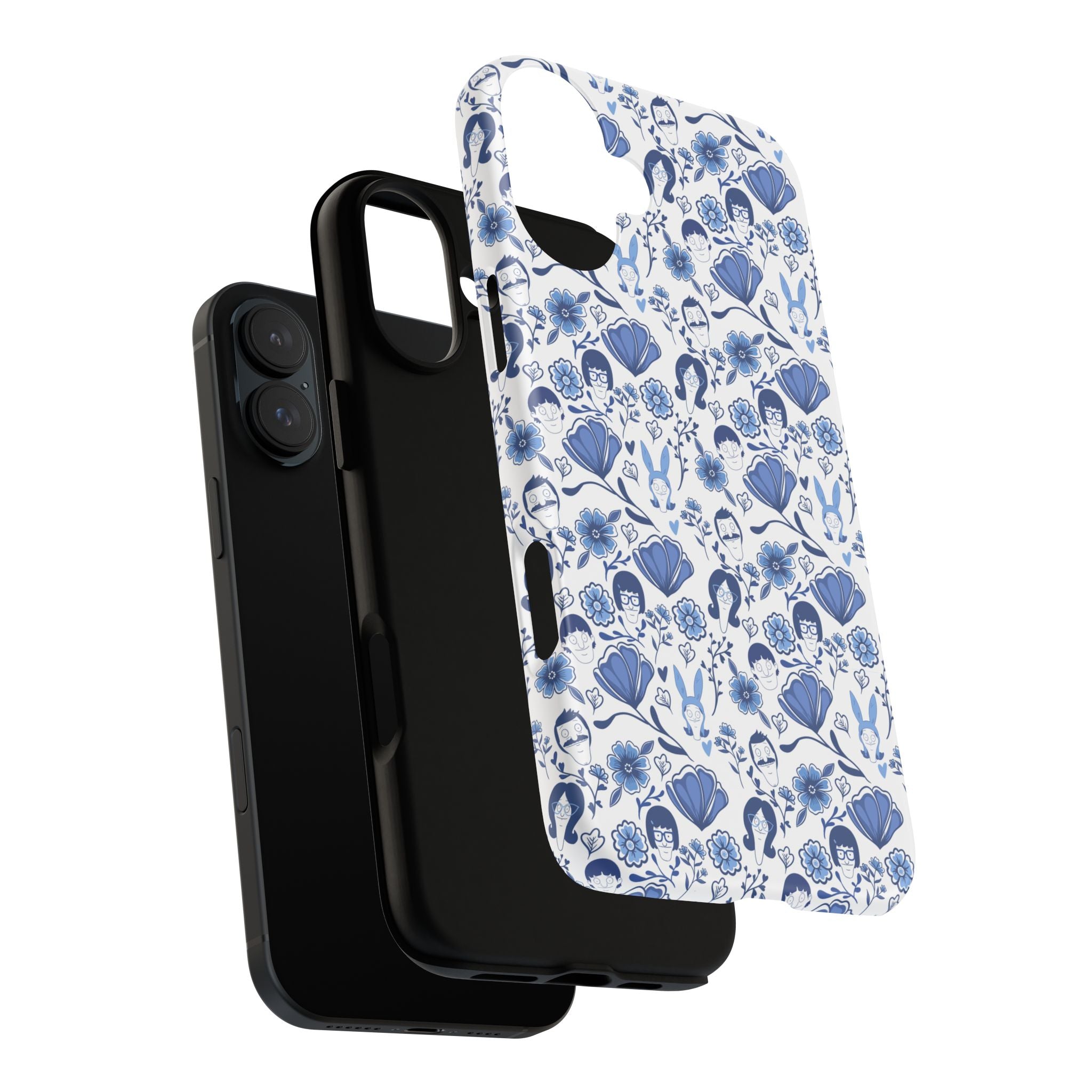 Bob's Burgers Inspired Blue Fine China Floral Tough Phone Case for iPhone, Google, and Samsung