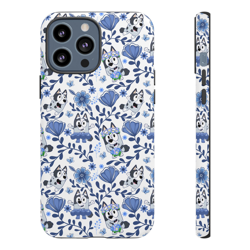 Cute Dog-Themed Phone Case, Floral Phone Cover, Gift for Dog Lovers, Pet Owner Accessories, Trendy Mobile Cases