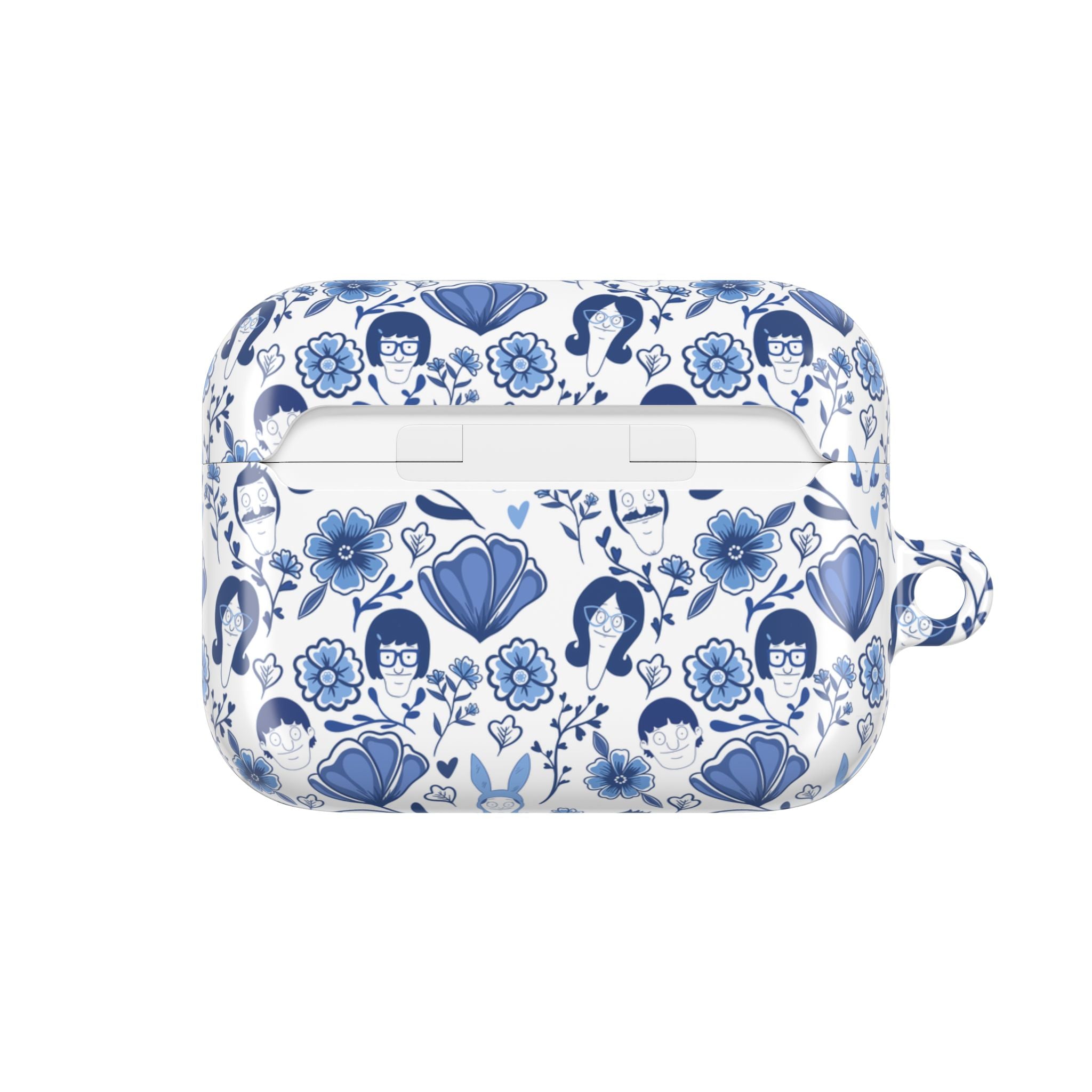Bobs Burgers Inspired Floral AirPod Cases, Cute Earbud Holder, Blue Flower Protective Cover, Gift for Music Lovers, Trendy Tech Accessory