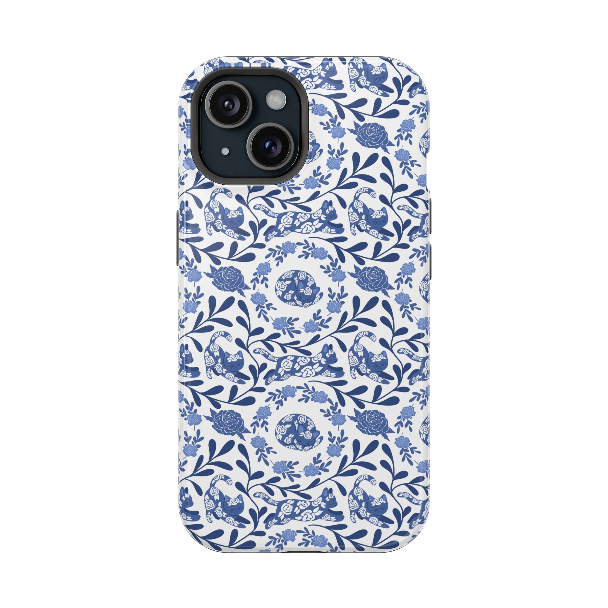 Floral Kitty Fine China iPhone Case  – Magnetic Impact-Resistant