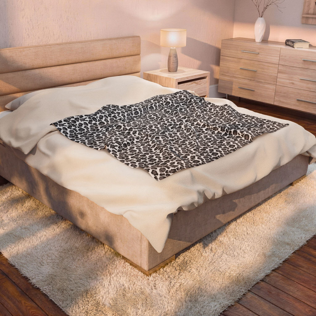 Snow Leopard Print Belchers Plush Blanket
