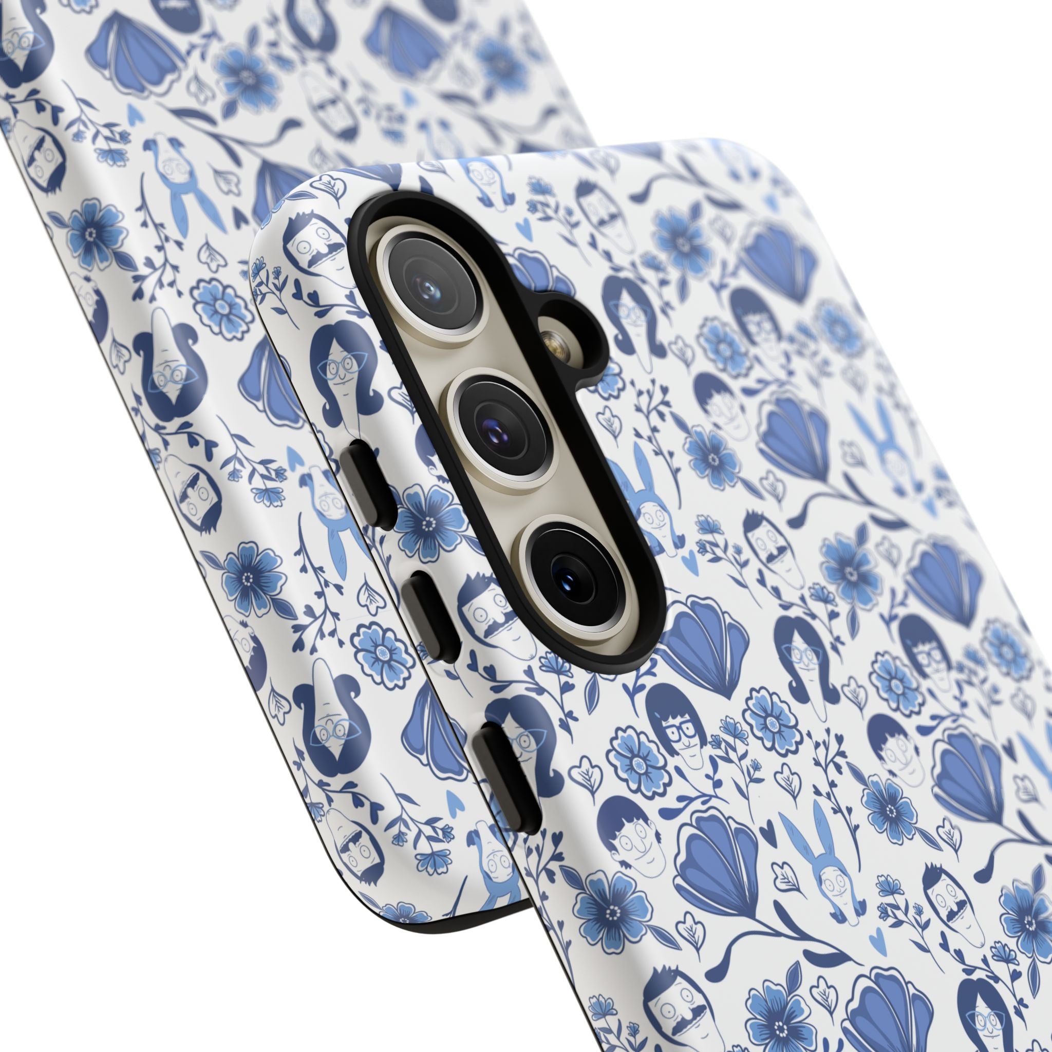 Bob's Burgers Inspired Blue Fine China Floral Tough Phone Case for iPhone, Google, and Samsung