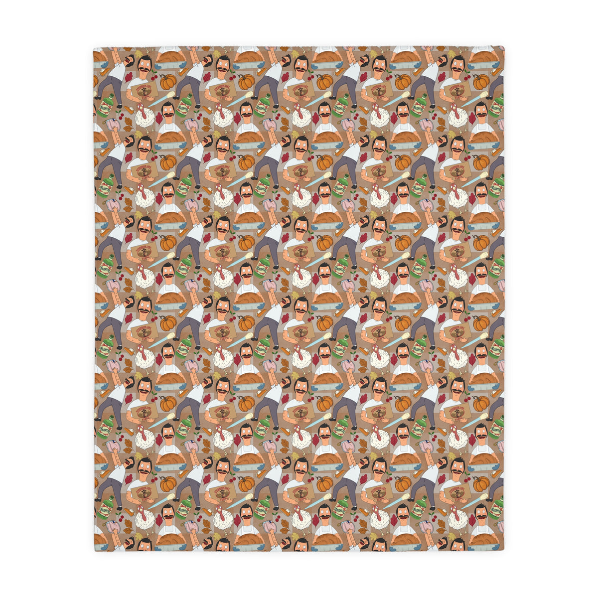 Gingham Thanksgiving Bob Velveteen Blanket (Double Side Print)