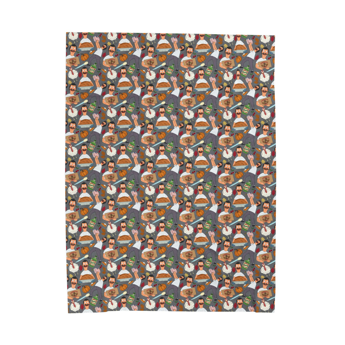 Gray Thanksgiving with Bob Cozy Plush Blanket