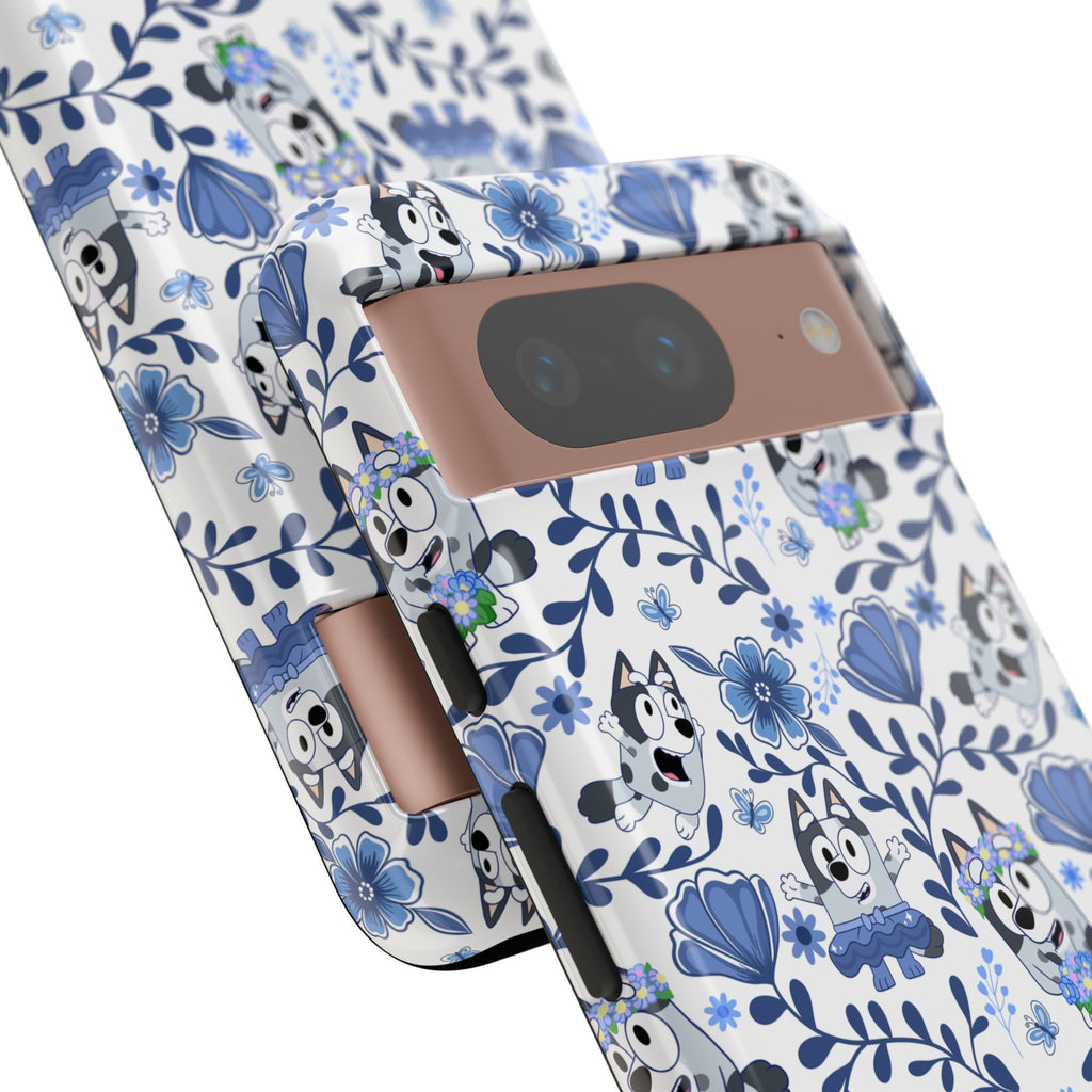 Cute Dog-Themed Phone Case, Floral Phone Cover, Gift for Dog Lovers, Pet Owner Accessories, Trendy Mobile Cases