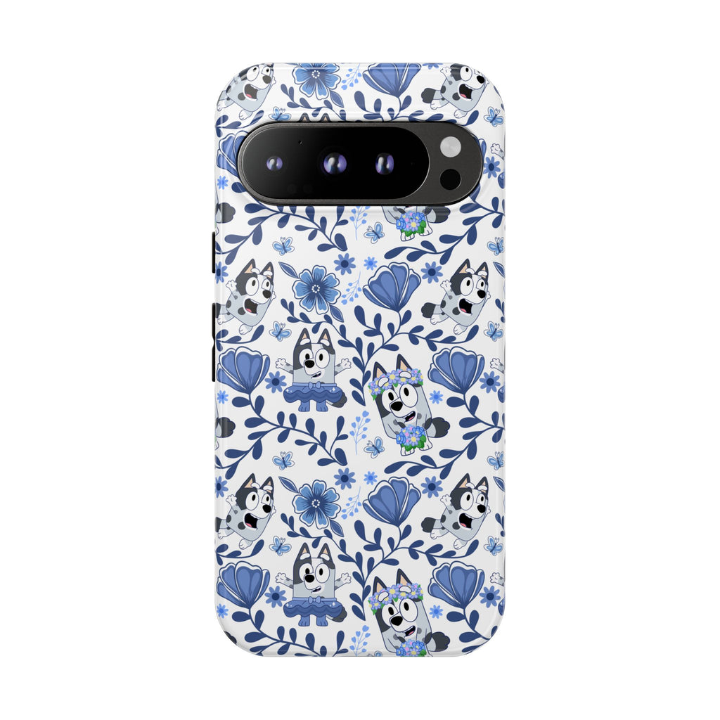 Cute Dog-Themed Phone Case, Floral Phone Cover, Gift for Dog Lovers, Pet Owner Accessories, Trendy Mobile Cases