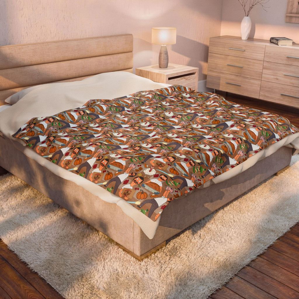 Gingham Thanksgiving with Bob Cozy Plush Blanket