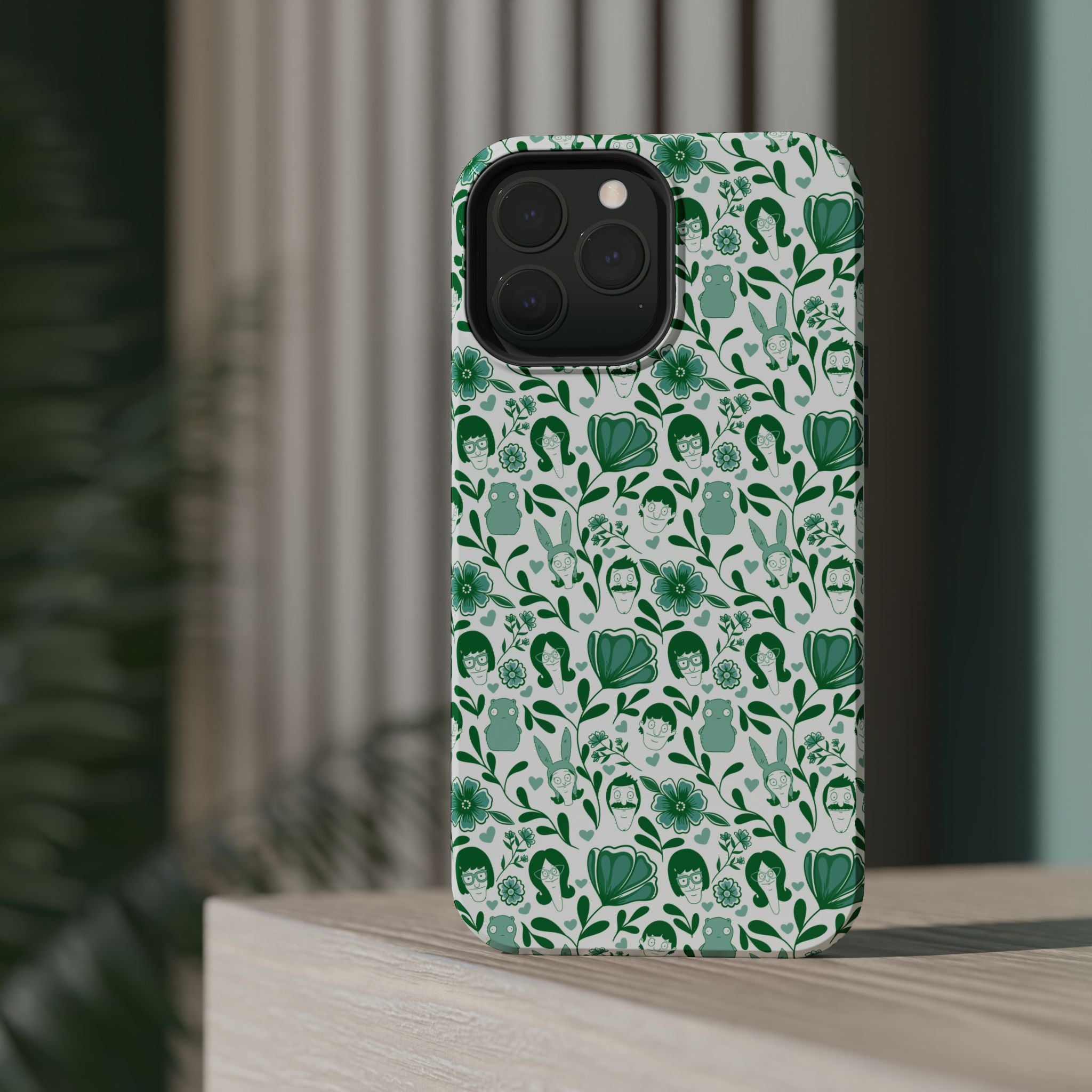 Belcher's Fine China iPhone Case V1 Green – Magnetic Impact-Resistant