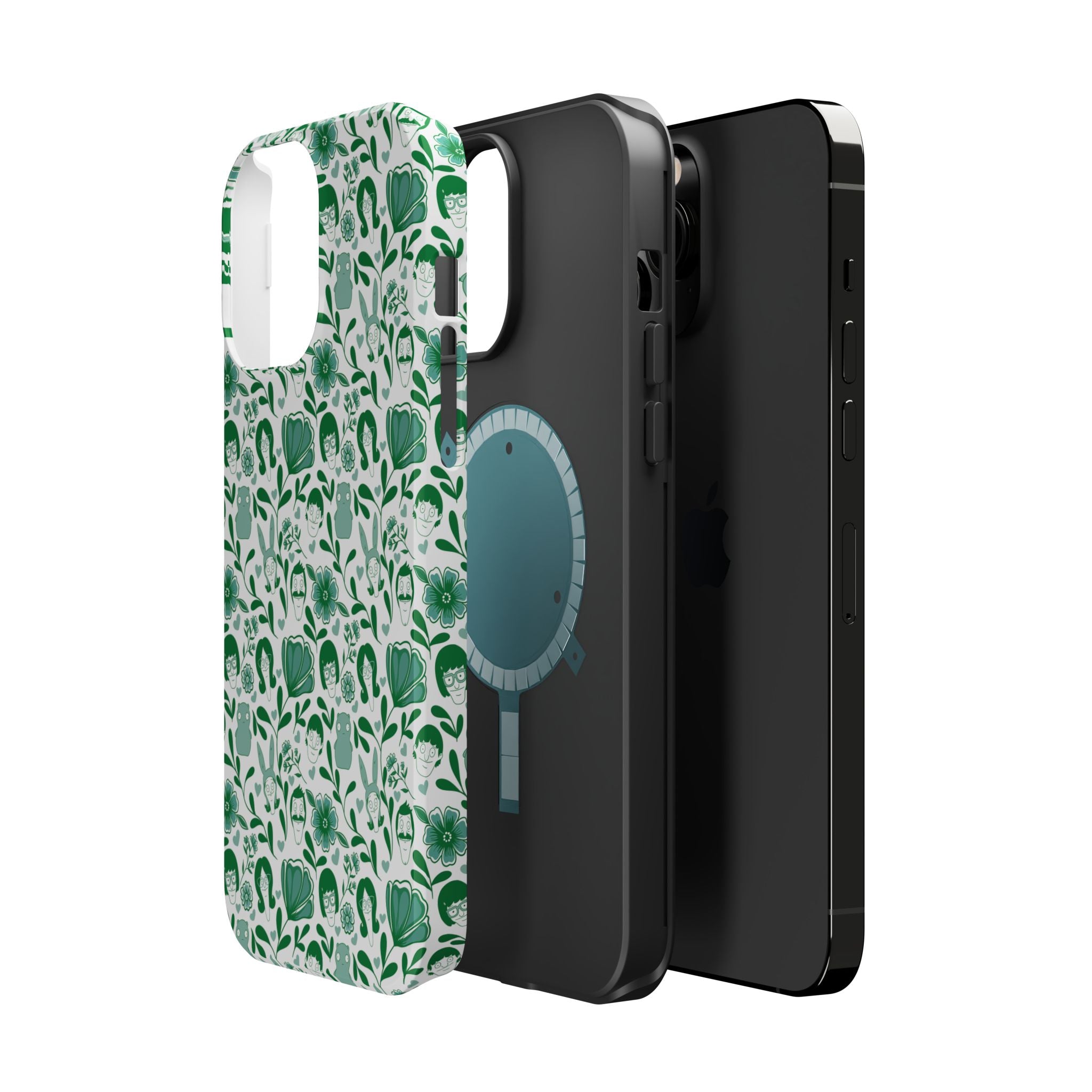 Belcher's Fine China iPhone Case V1 Green – Magnetic Impact-Resistant