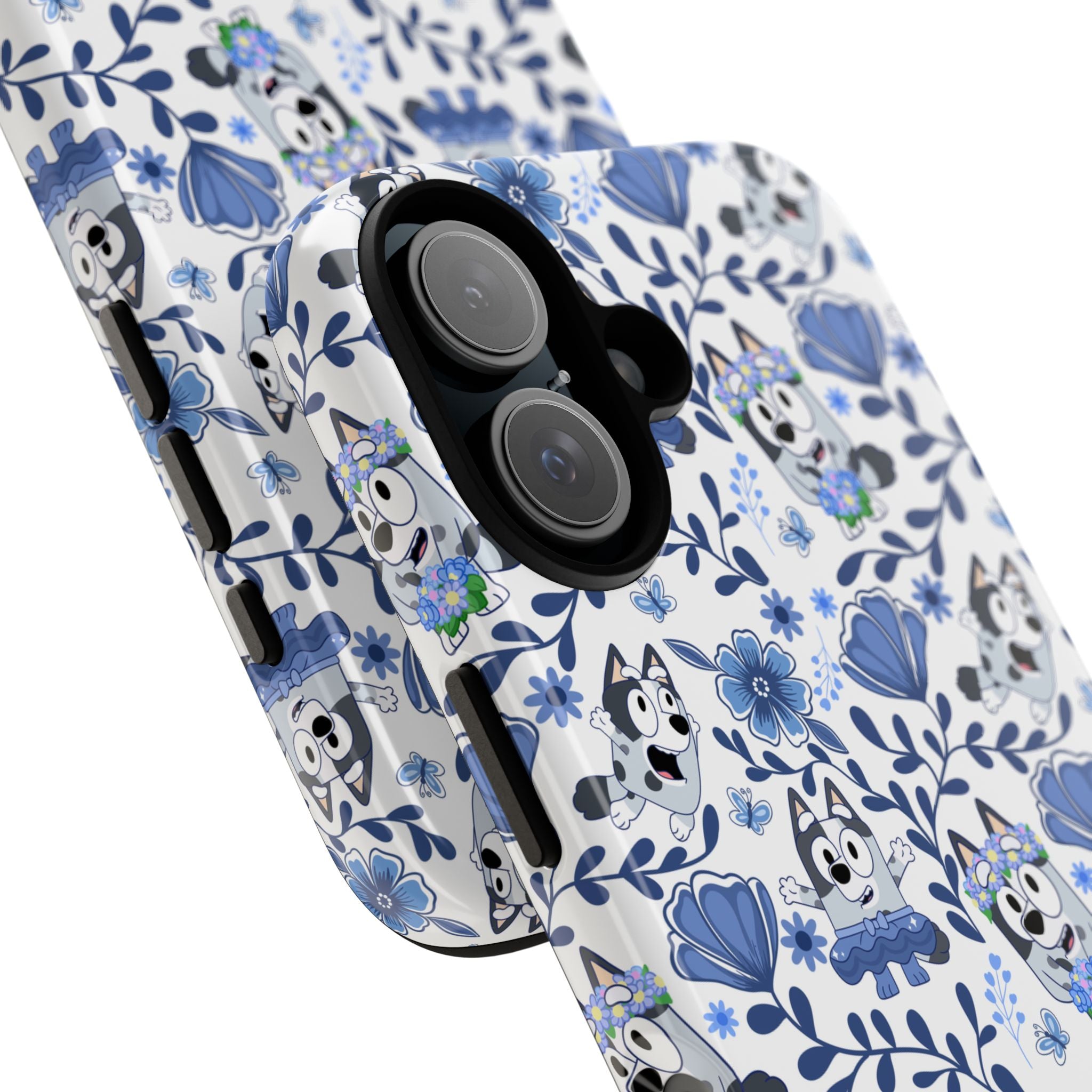 Cute Dog-Themed Phone Case, Floral Phone Cover, Gift for Dog Lovers, Pet Owner Accessories, Trendy Mobile Cases