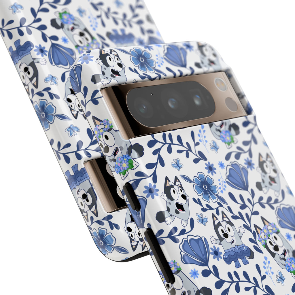 Cute Dog-Themed Phone Case, Floral Phone Cover, Gift for Dog Lovers, Pet Owner Accessories, Trendy Mobile Cases