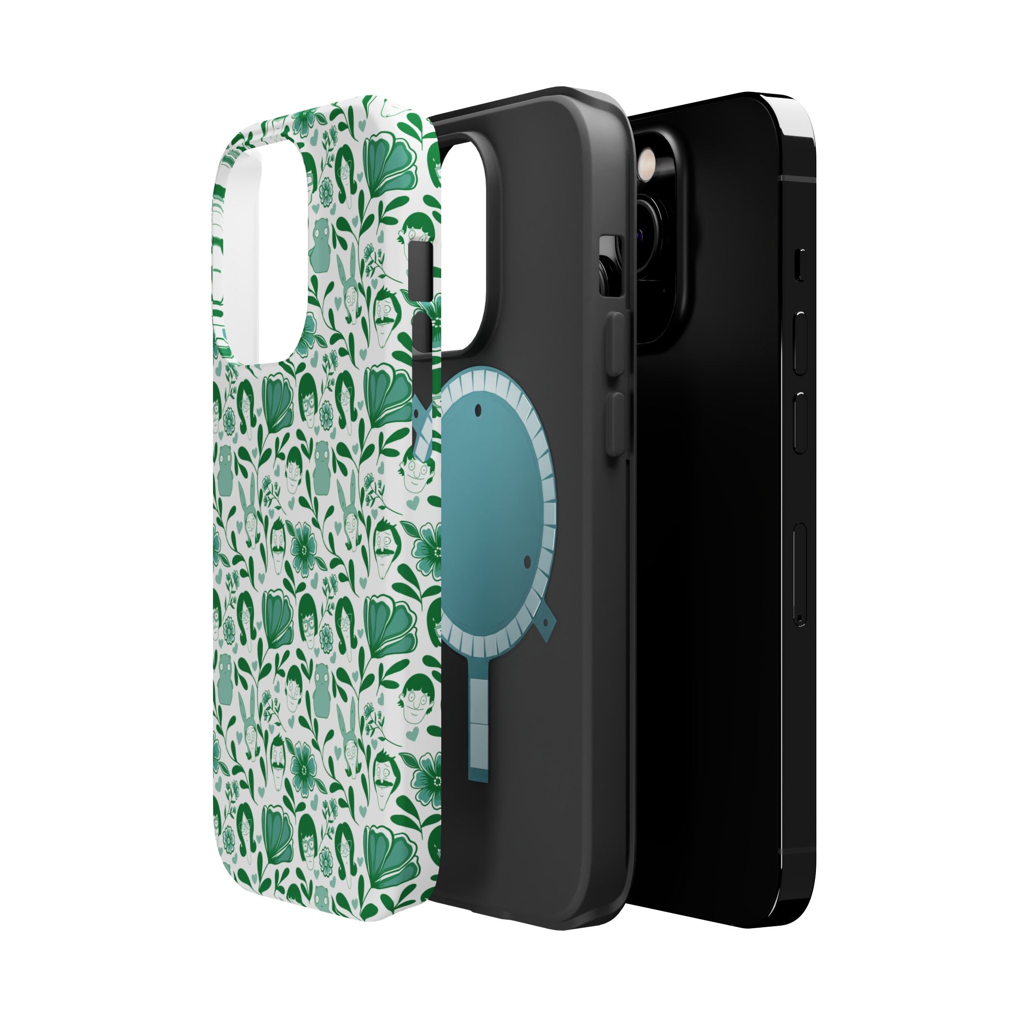 Belcher's Fine China iPhone Case V1 Green – Magnetic Impact-Resistant