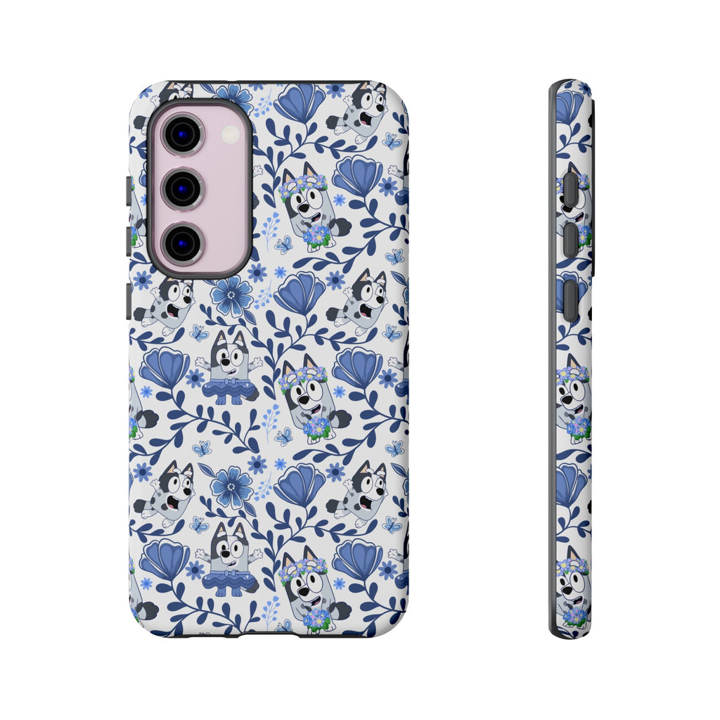 Cute Dog-Themed Phone Case, Floral Phone Cover, Gift for Dog Lovers, Pet Owner Accessories, Trendy Mobile Cases