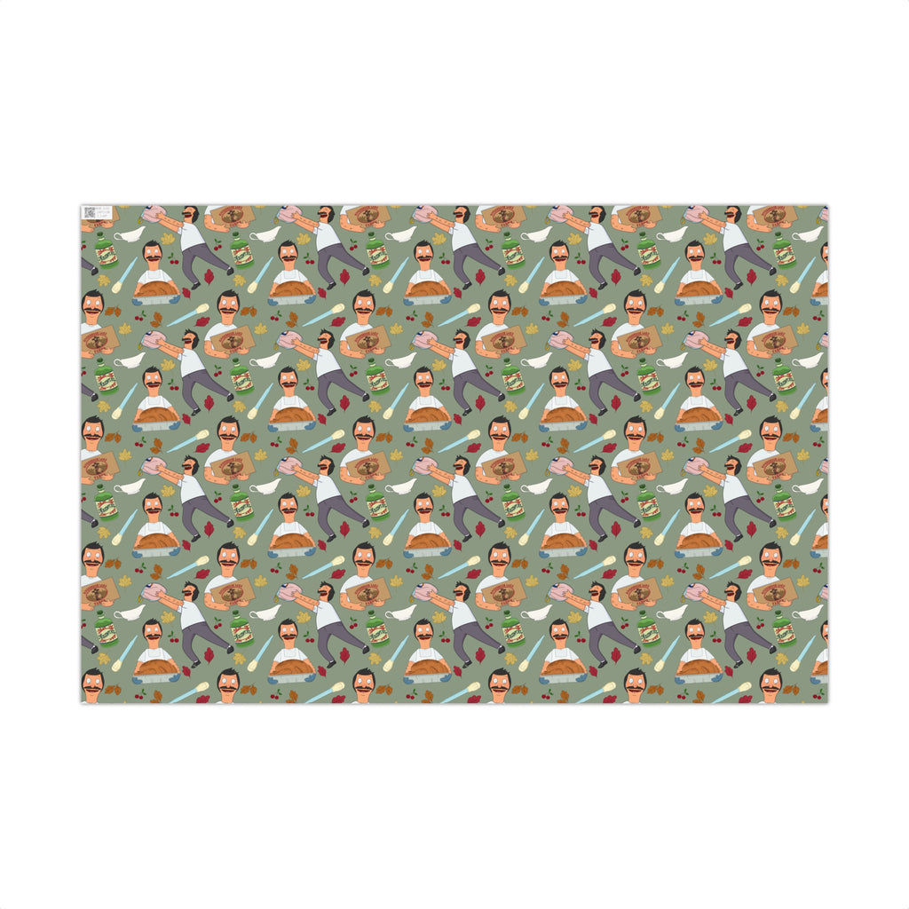 Bob's Burgers Inspired Gift Wrap Paper — Quirky Thanksgiving Bob Pattern