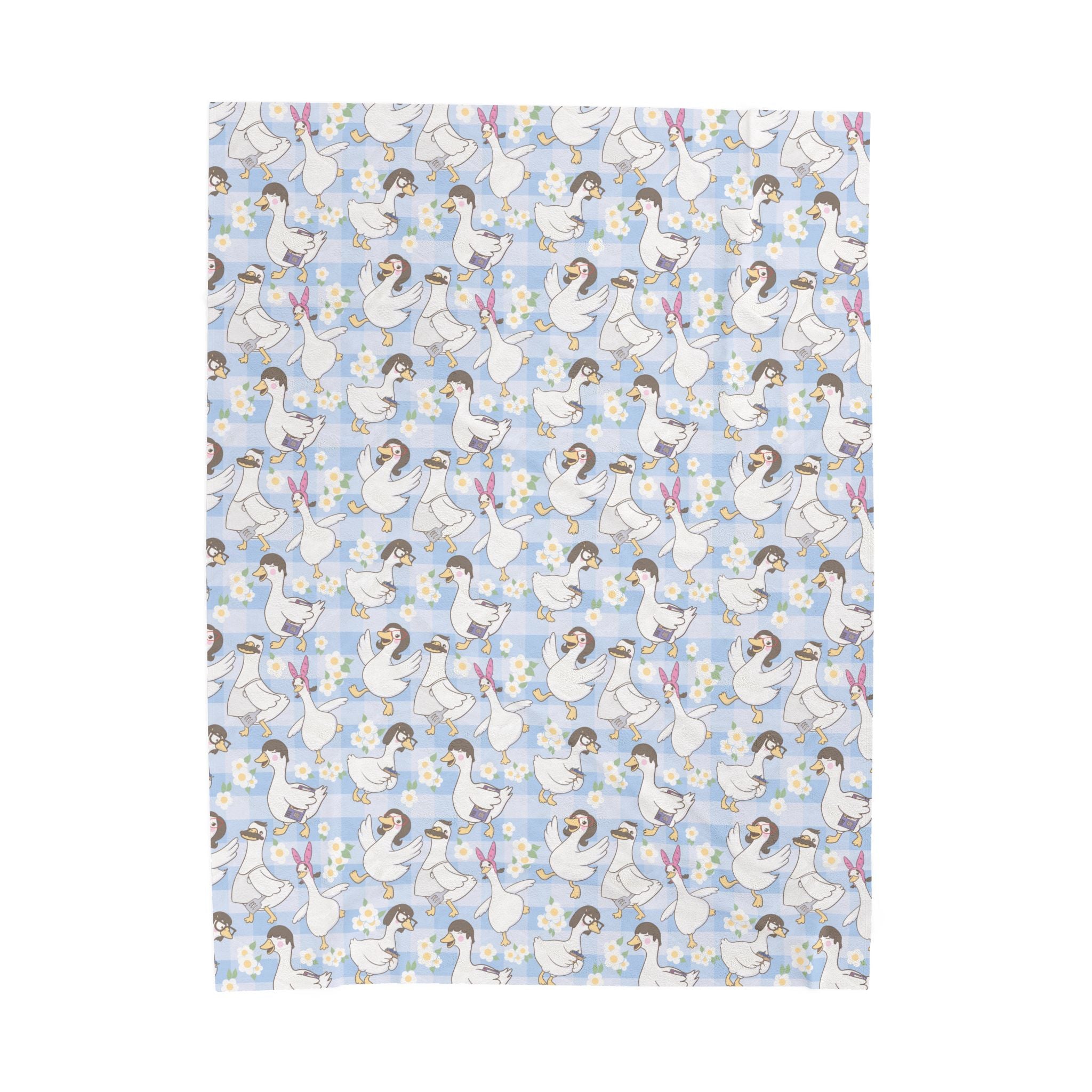 Belcher's Silly Goose Velveteen Plush Blanket — Soft Blue Fairy Tale Throw for Girls & Nursery