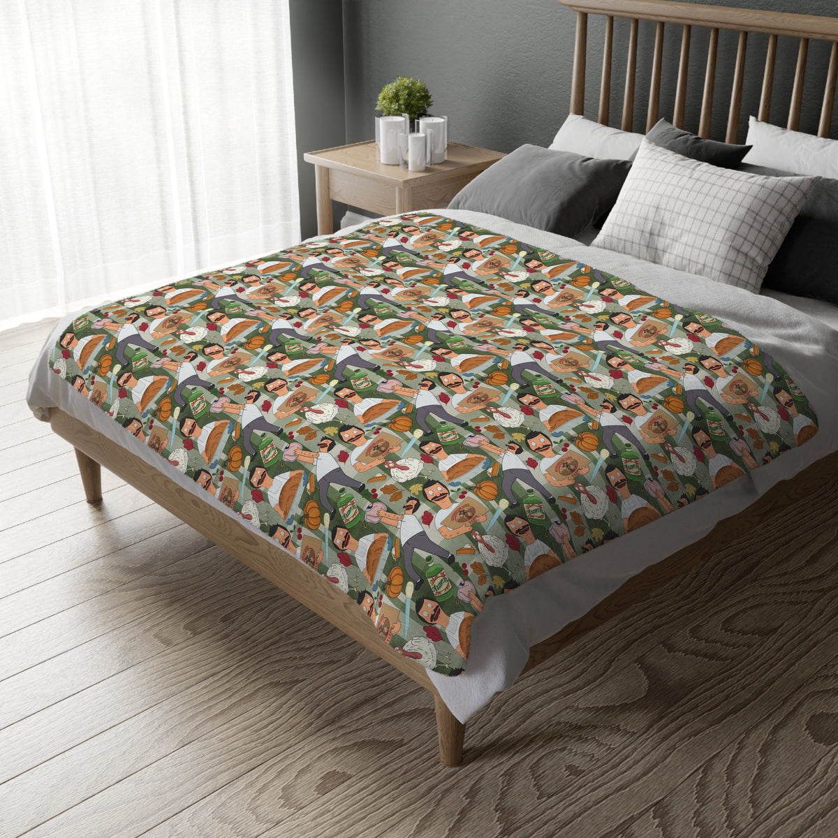 Plaid Thanksgiving Bob Velveteen Blanket (Double Side Print)