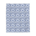 Kitty Blue Floral Velveteen Plush Blanket — Soft Decorative Throw for Cozy Home, Gift