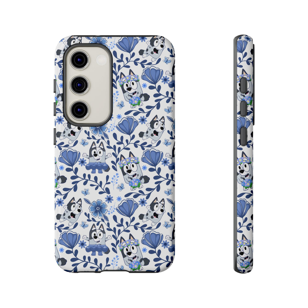 Cute Dog-Themed Phone Case, Floral Phone Cover, Gift for Dog Lovers, Pet Owner Accessories, Trendy Mobile Cases