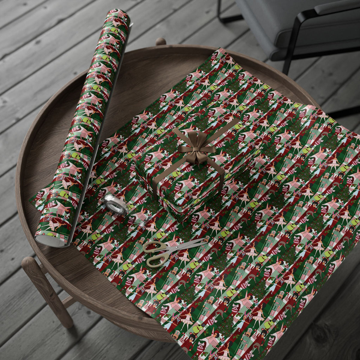 Belcher's Nutcracker Plaid Gift Wrap