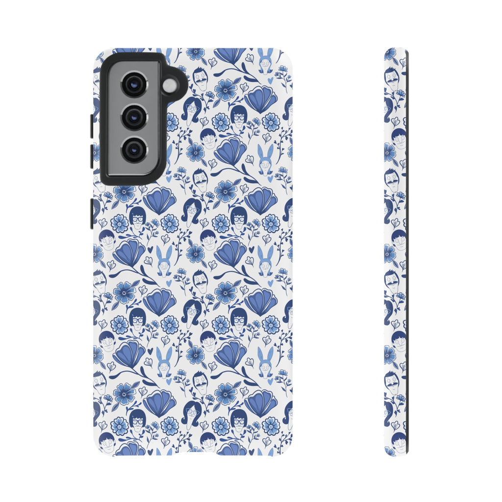Bob's Burgers Inspired Blue Fine China Floral Tough Phone Case for iPhone, Google, and Samsung